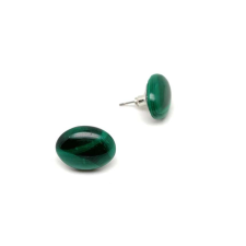 Fülbevaló ovális malachit 12x16mm fülbevaló