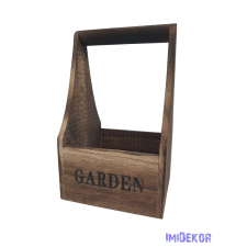  Füles fa ládikó GARDEN 24 cm - Barna dekorációs kellék