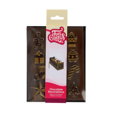 Funcakes ehető csokoládé tortadísz, Karácsony, arany, 12db sütés és főzés