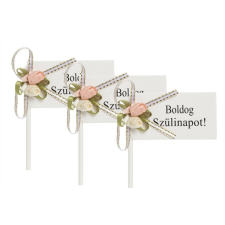 Fundrag 3 db Boldog Szülinapot feliratos rózsás muffin díszítő sütés és főzés