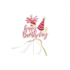 Fundrag Rózsaszín Happy Birthday szülinapi tortadísz beszúró sütés és főzés