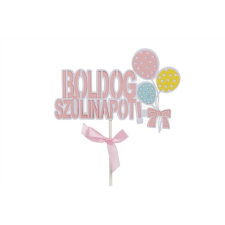 Fundrag Rózsaszín lufis Boldog Szülinapot tortabeszúró sütés és főzés
