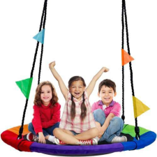Funfit Garden acélvázas Fészekhinta 100cm - szivárvány hinta