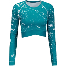  Funkcionális női crop felső, hosszú ujjú prémium minőségű ALTISPORT VOJ/ALW034TR04 SMARAGD méret: XXL