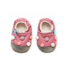 FUNKIDZ Első lépés cipő - puhatalpú kiscipő - Mályva pompom 3-6 hónap gyerek cipő