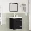  Fürdőszoba bútor szett 2 db Fekete tölgy Szerelt Fa