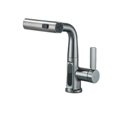  Fürdőszoba medence csaptelep, kerámia szelepmag, egyfogantyú vezérlés, LCD szürke csaptelep