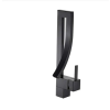  Fürdőszoba mosogató csaptelep, Blackswan, M296 típus, matt fekete vízesés modell, mérete 34 cm