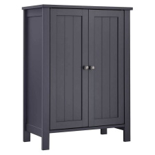  Fürdőszoba szekrény, 2 ajtós szekrény, szürke 60x30x80cm fürdőszoba bútor