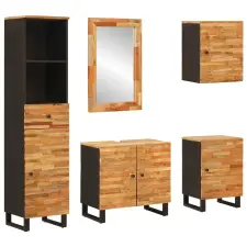  Fürdőszoba szettek 5 db Természetes 38 x 33 x 160 cm fürdőszoba bútor