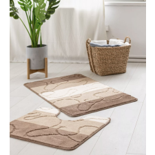 Fürdőszoba szőnyeg Extra Nagy barna vonalas 2 részes 60x100cm lakástextília