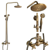  Fürdőszoba zuhany csaptelep, antik sárgaréz kivitel, kettős fogantyú kialakítása, Antik sárgaréz B1