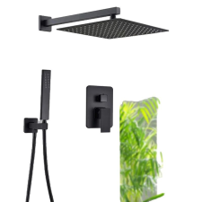  Fürdőszoba zuhany csaptelep készlet, hármas fogantyú, matt fekete kivitel, Kétirányú 12 hüvelykes csaptelep