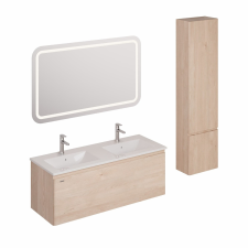  Fürdőszobagarnitúra mosdóval, mosogató csapteleppel, kifolyóval és szifonnal Naturel Ancona akác KSETANCONA5 fürdőszoba bútor