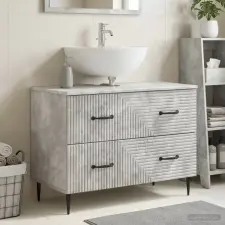  Fürdőszobai mosdószekrény HAARLEM Betonszürke 82 x 41 x 58,5 cm fürdőszoba bútor