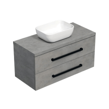 Fürdőszobaszekrény fekete fogantyúval SAT Cube Way 100x71x46 cm matt beton CUBE46C1003BESAT45 fürdőszoba bútor