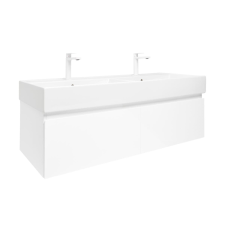 Fürdőszobaszekrény mosdókagylóval SAT B-WAY 119x30x45 cm fehér fényes BWAY120WU2BB fürdőszoba bútor