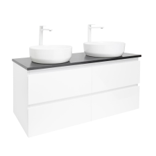  Fürdőszobaszekrény mosdókagylóval SAT B-Way 119x50x45 cm fehér fényes BWAY2120WTK2BB fürdőszoba bútor