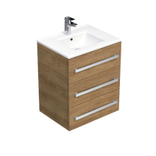 Fürdőszobaszekrény mosdókagylóval SAT Cube Way 60x71x46 cm Hickory tölgy CUBE46603DHMOD fürdőszoba bútor
