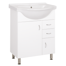 Fürdőszobaszekrény mosdóval Keramia Pro 60x85x50 cm fehér lesk PRO60DV fürdőszoba bútor