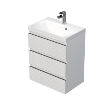 Fürdőszobaszekrény mosdóval SAT Cube Way 60x71x40 cm fehér matt CUBE3D603ZB fürdőszoba bútor