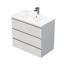  Fürdőszobaszekrény mosdóval SAT Cube Way 80x71x46 cm fehér matt CUBE3D803ZBMOD fürdőszoba bútor