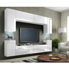 Furnitech Venezia Concept C1 nappali faliszekrény sor - 240 x 170 cm (magasfényű fehér) bútor