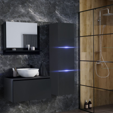 Furnitech Venezia Like I. fürdőszobabútor szett + mosdókagyló + szifon (antracit) fürdőszoba bútor