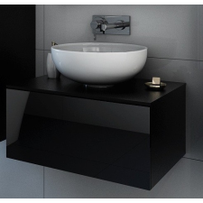 Furnitech Venezia Mode fürdőszobabútor + mosdókagyló + szifon - 60 cm (fényes fekete) fürdőszoba bútor