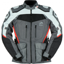 Furygan Apalaches kiszellőztette a 2 az 1-ben motoros kabátot Szürke-piros-fekete motoros kabát