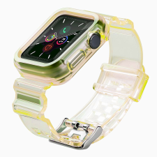 FUSION Light Set Apple Watch 2/3/4/5/6/SE/7 Szilikon szíj 42/44/45 mm - Sárga okosóra kellék
