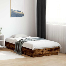 füstös tölgy színű szerelt fa ágykeret matrac nélkül 90x190 cm ágy és ágykellék