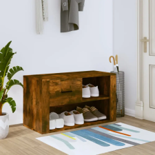  Füstös tölgy színű szerelt fa cipősszekrény 80x35x45 cm bútor