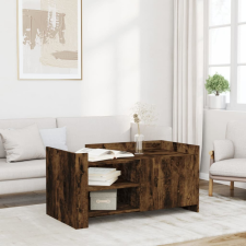 füstös tölgy színű szerelt fa dohányzóasztal 100 x 50 x 50 cm bútor