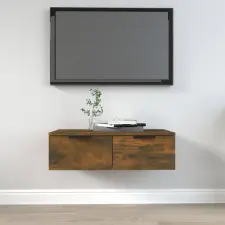  füstös tölgy színű szerelt fa faliszekrény 68 x 30 x 20 cm bútor