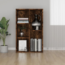 füstös tölgy színű szerelt fa könyv-/tálalószekrény 50x25x80 cm bútor