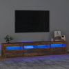  Füstös tölgy színű TV-szekrény LED-világítással 210x35x40 cm