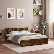  füstös tölgyszínű ágykeret fejtámlával 150 x 200 cm ágy és ágykellék