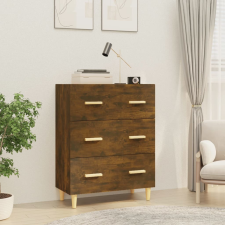 Füstös tölgyszínű szerelt fa tálalószekrény 70 x 34 x 90 cm bútor