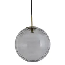  Füstszürke színű bordázott üvegbúrás design függeszték világítás