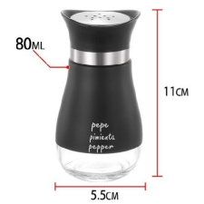  FŰSZERTARTÓ ÜVEG 80ML FEKETE konyhai eszköz