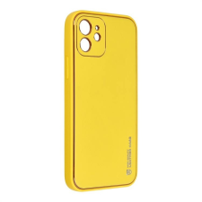 FUTER Forcell bőrtok iPhone 12 sárga telefontok tok és táska