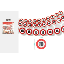  FÜZÉR/DEKOR &quot;18&quot; D:20CM 12M 15DB-OS party kellék
