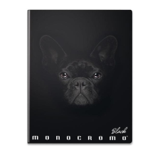  Füzet A/5 Pigna 42 lap Monocromo Black vonalas - francia bulldog füzet
