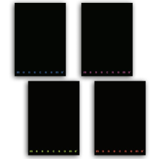  Füzet Pigna Black &amp; Fluo A/4 tűzött 42 lapos kockás margós füzet