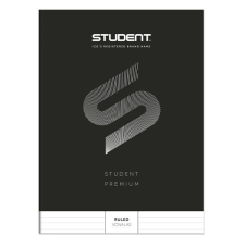 Füzet vonalas ICO Student Black Prémium A/4 80 lapos füzet