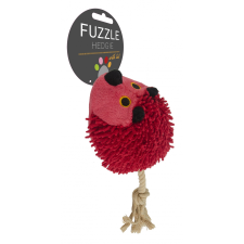 Fuzzle süni puha anyagból  vörös 5 csipogóval  kutyajáték játék kutyáknak