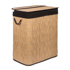  G21-es 105 literes szennyeskosár elválasztókkal, rattan utánzat, barna betéttel bútor