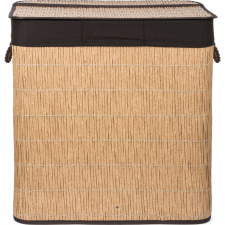 G21 -es 150 literes szennyeskosár elválasztókkal, rattan utánzat, barna betéttel (63555176) bútor