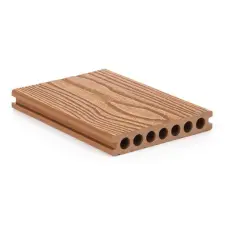 G21 kültéri burkolólap 2,5 x 14,8 x 400 cm, Light Wood kerek lyukakkal, WPC